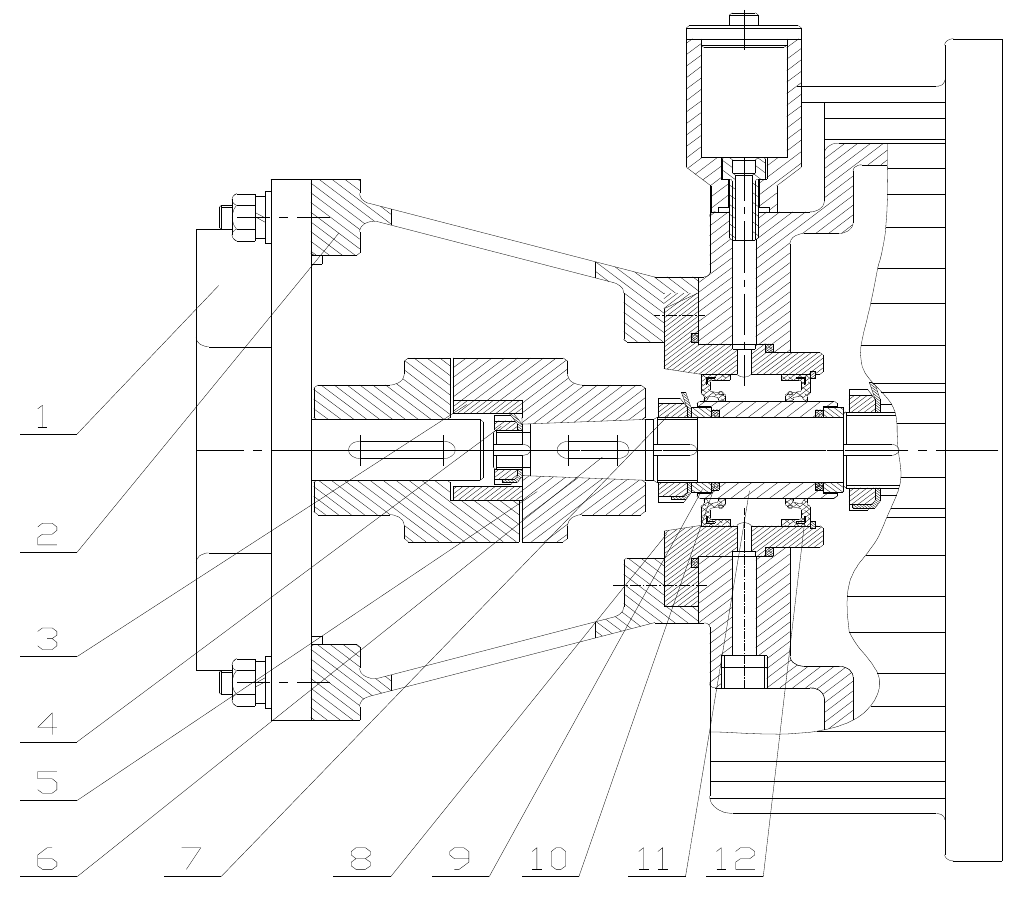 Original CUIMAN seal and drive sectional drawing